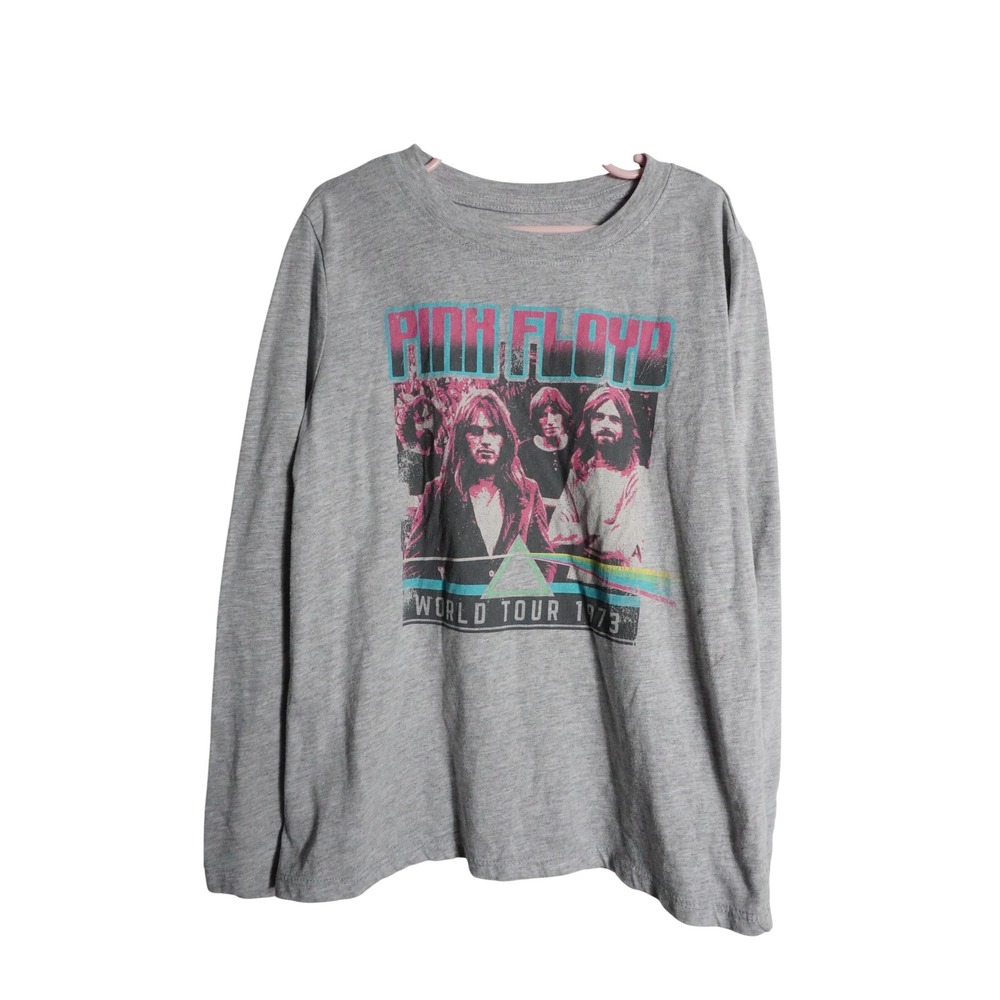 Pink Floyd Long Sleeve Shirt Size M World Tour 1973 Graphic Gray - Picture 1 of 5